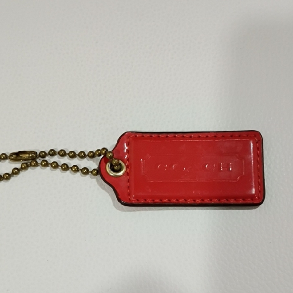Coach Vibrant Red Leather Hangtag